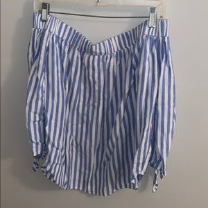 stripped off the shoulder shirt